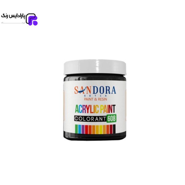 مادر رنگ اکریلیک پایه آب مشکی ساندورا 250 گرمی