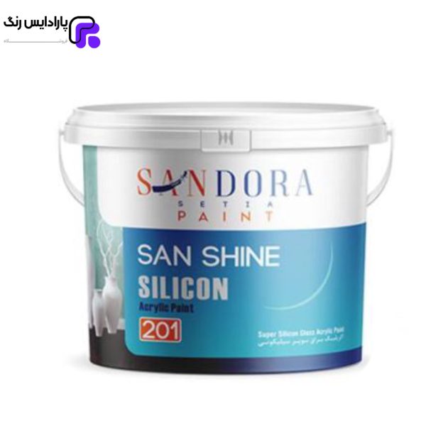 خرید و قیمت رنگ اکریلیک براق سان شاین کد 201 گالن 3 کیلویی ساندورا